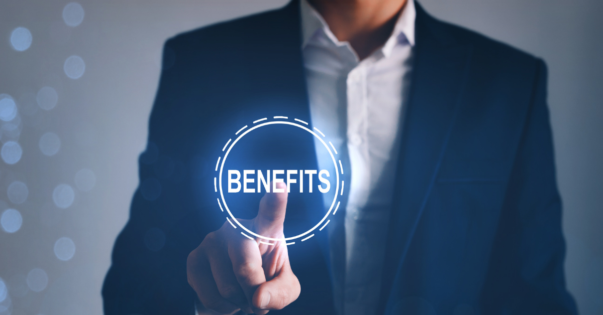 man pressing benefits button